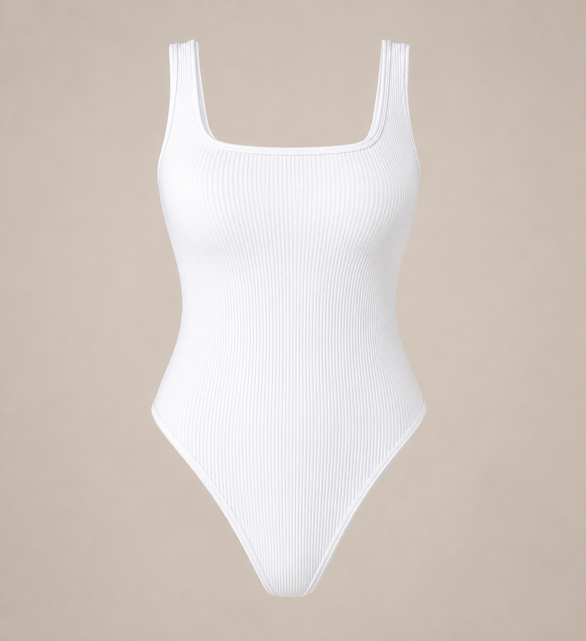 Ribbed Square Neck Body Suit