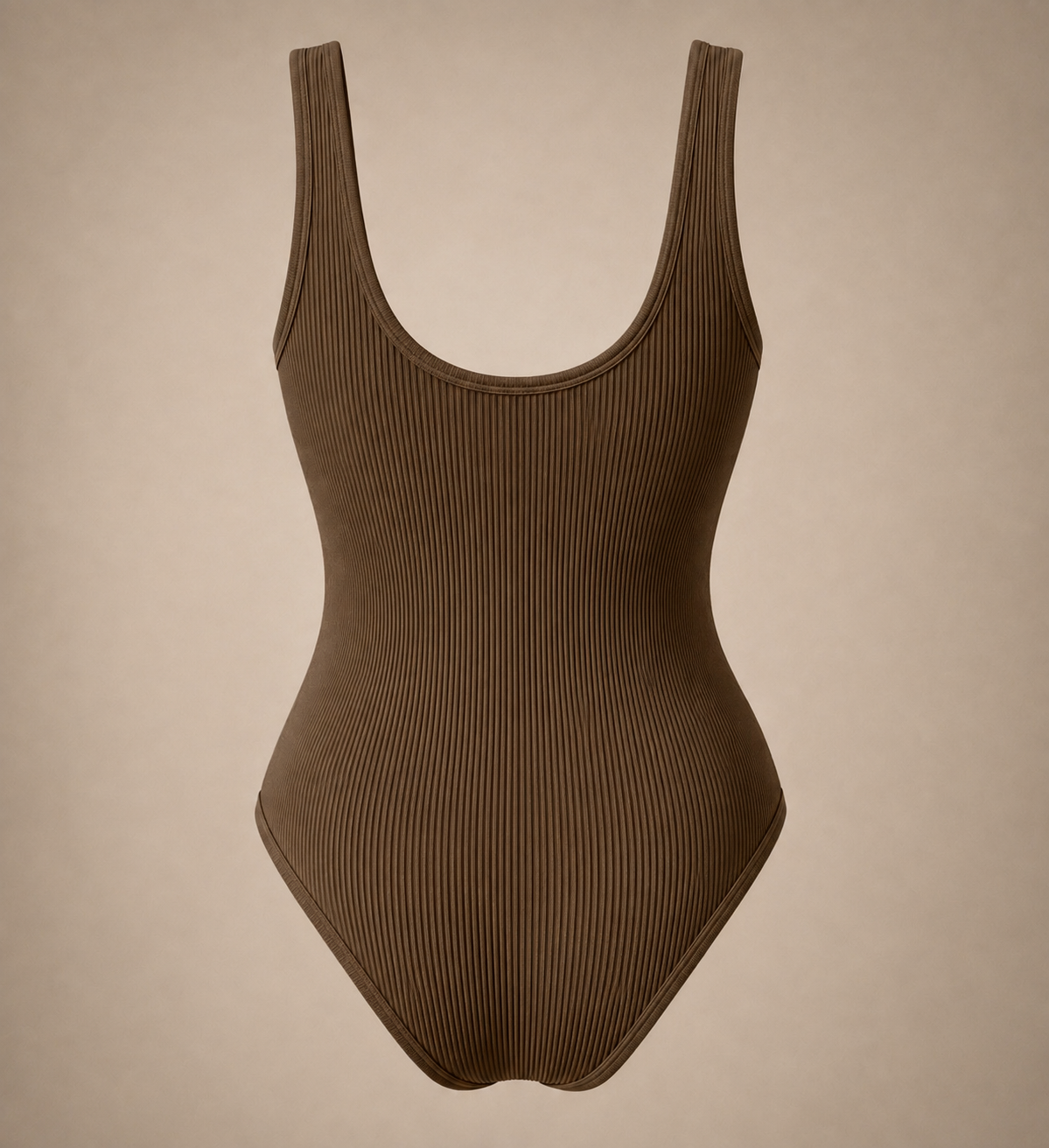 Ribbed Square Neck Body Suit