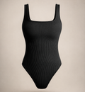 Ribbed Square Neck Body Suit
